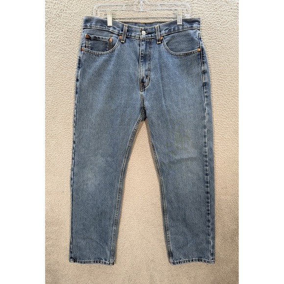 Levis 505 Jeans Mens 34x30 Blue Denim Regular Fit Workwear Grunge Skater Casual - Picture 1 of 12